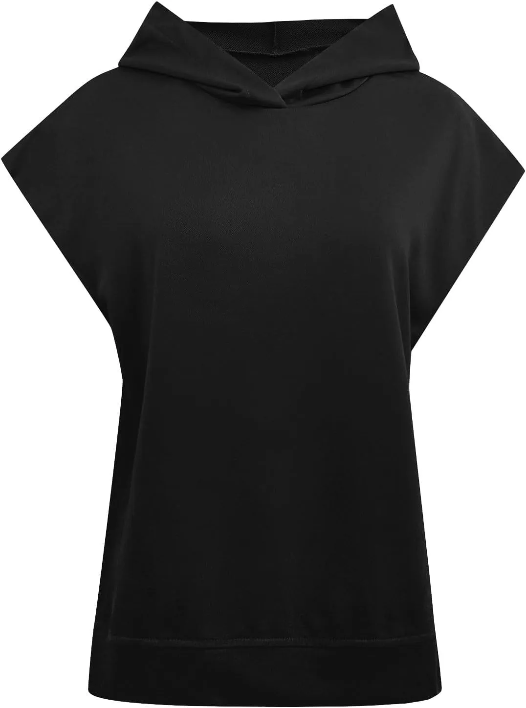 Women'S Fashion Solid Hoodies Sweatshirts Sleeveless Drawstring Oversized Tops Cropped Hoodies for Women