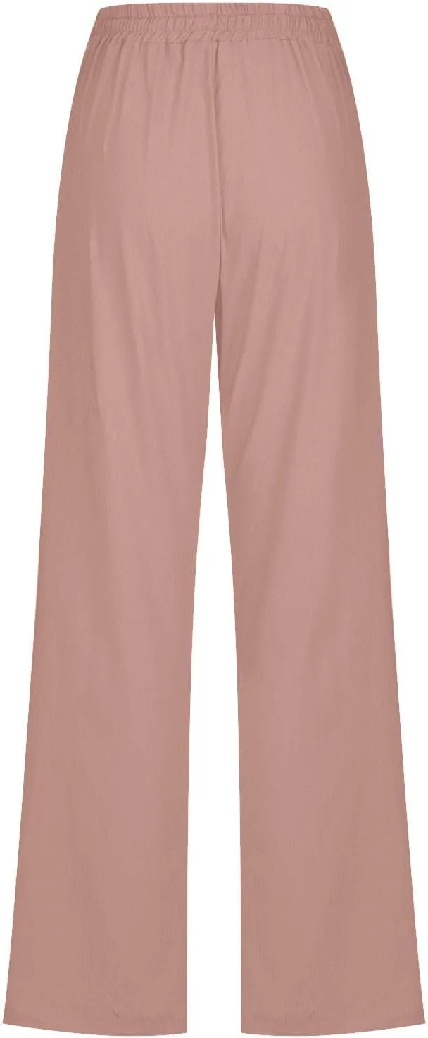 Women's Fleece Lined Pants Winter Large Beach Slacks with Pockets High Waisted High Waisted