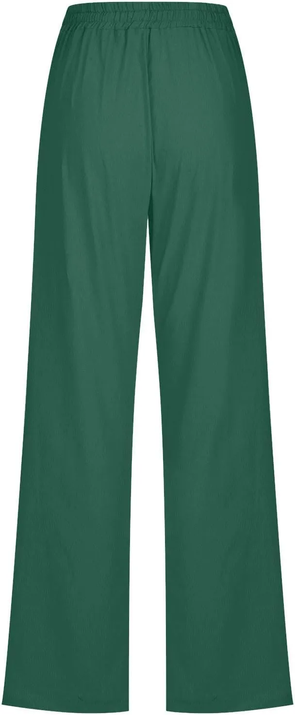 Women's Fleece Lined Pants Winter Large Beach Slacks with Pockets High Waisted High Waisted
