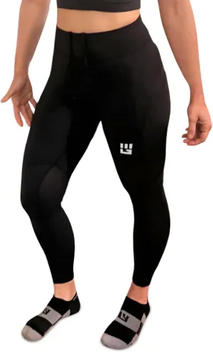 Women's Flex-Fit Compression Leggings, Full-Length, High-Waisted Workout Pants with Pockets & Secure Drawstring