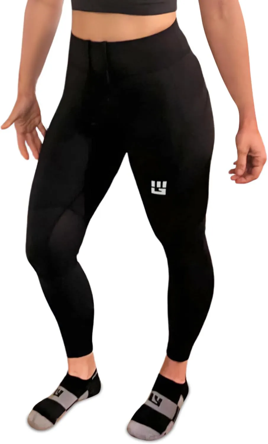 Women's Flex-Fit Compression Leggings, Full-Length, High-Waisted Workout Pants with Pockets & Secure Drawstring