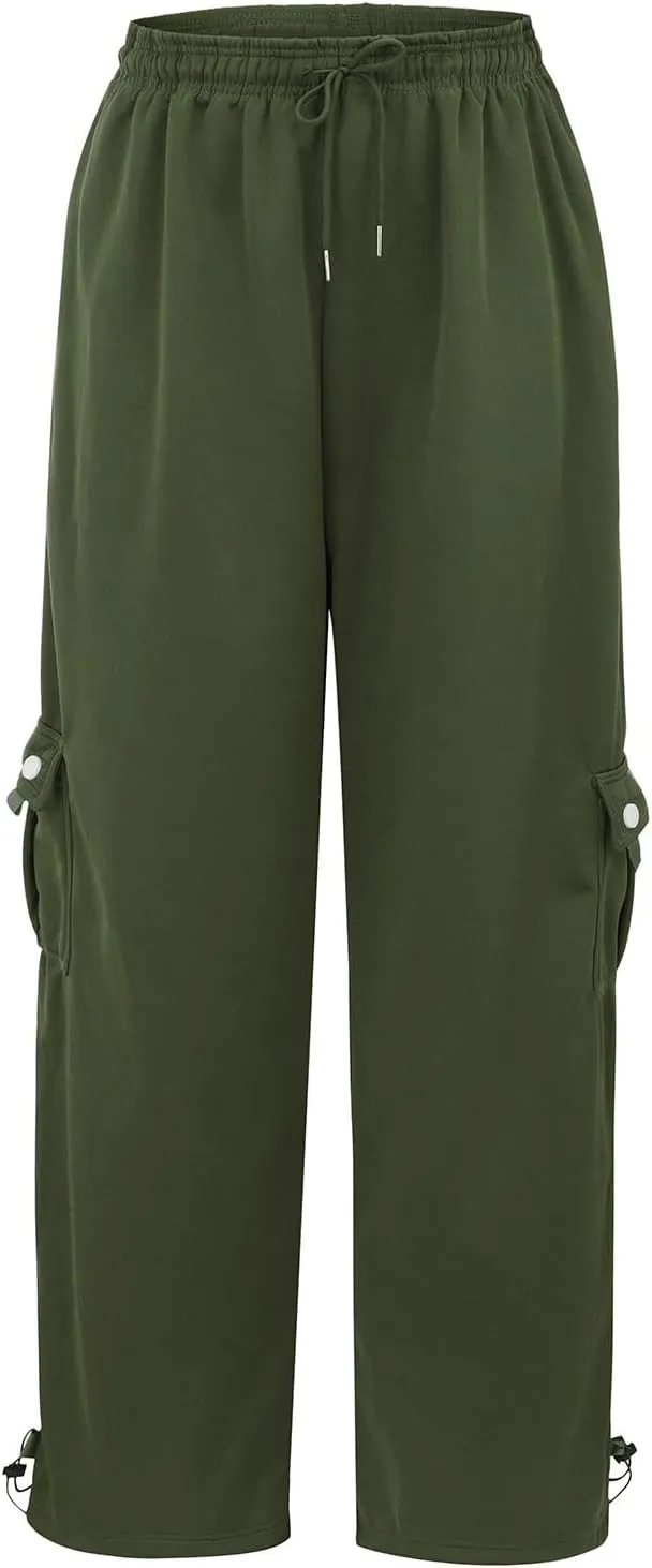 Womens High Waisted Sweatpants Elastic Waist Casual Loose Foot Fleece Sweatpants High Waisted Athletic Joggers