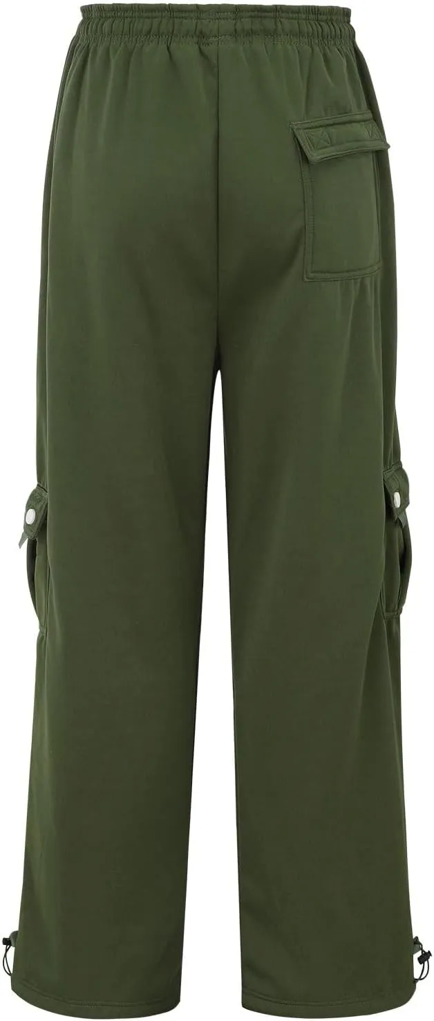Womens High Waisted Sweatpants Elastic Waist Casual Loose Foot Fleece Sweatpants High Waisted Athletic Joggers