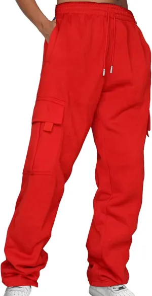 Womens High Waisted Sweatpants Elastic Waist Casual Loose Foot Fleece Sweatpants High Waisted Athletic Joggers