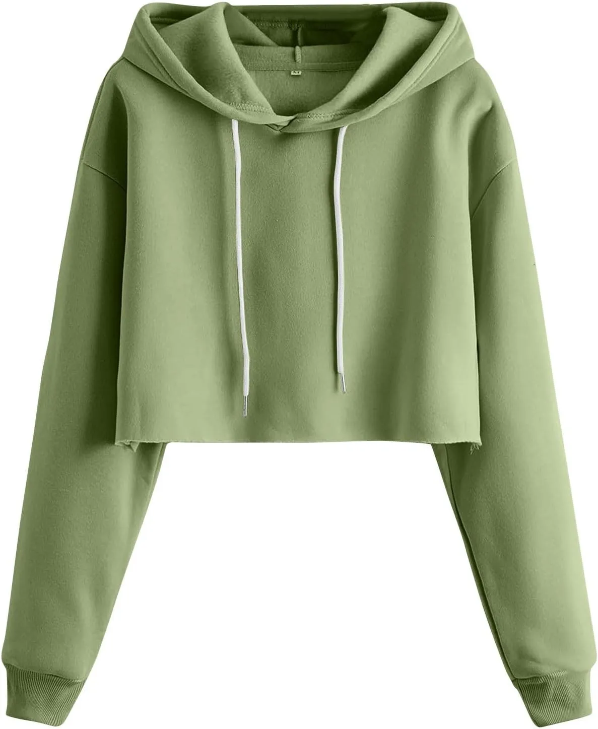 Womens Hoodies Long Sleeve Cropped Hoodies Pullover Drop Shoulder Drawstring Comfort Fall Sweatshirts Cute Hoodies