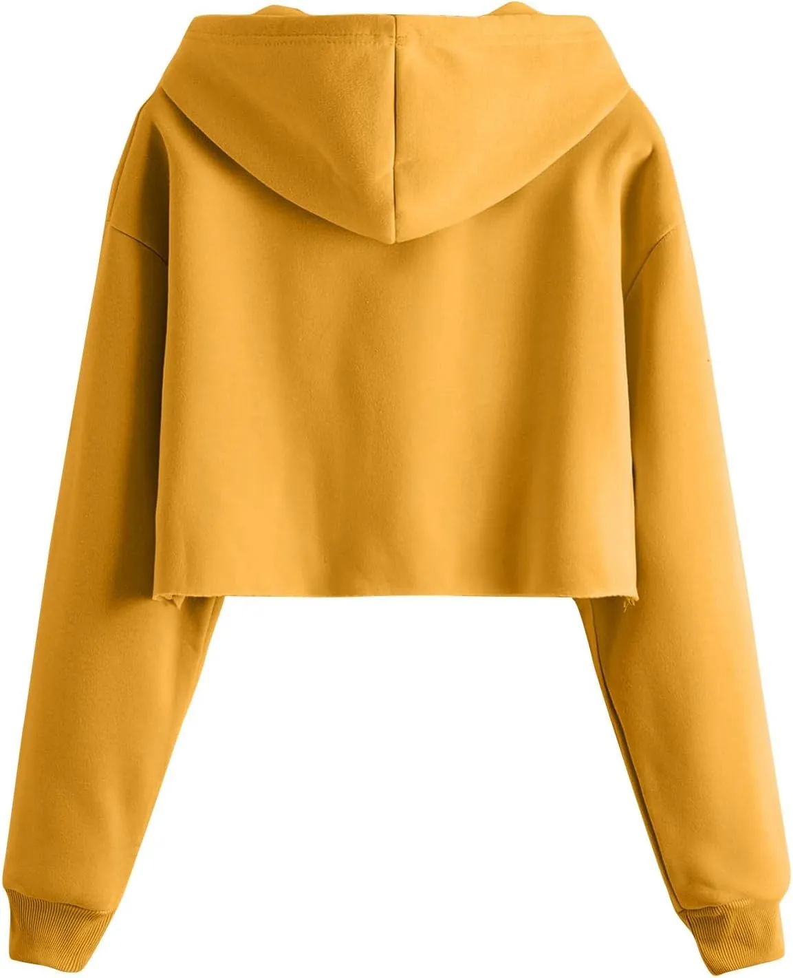 Womens Hoodies Long Sleeve Cropped Hoodies Pullover Drop Shoulder Drawstring Comfort Fall Sweatshirts Cute Hoodies