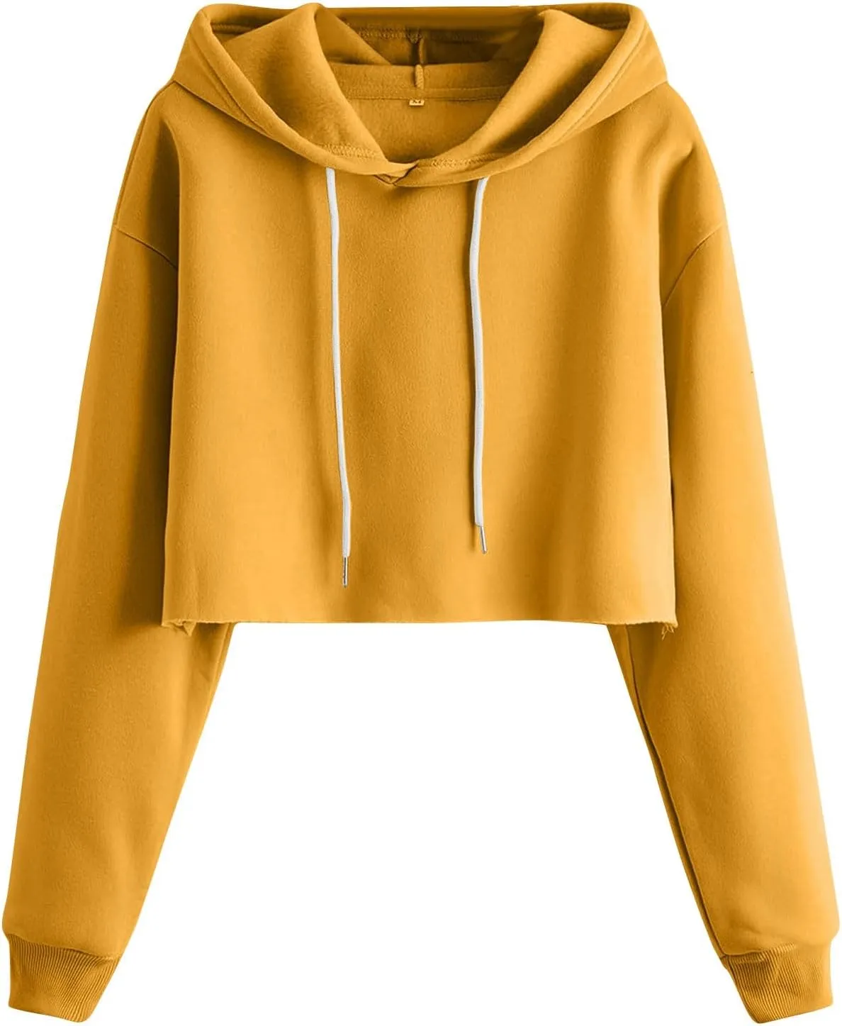 Womens Hoodies Long Sleeve Cropped Hoodies Pullover Drop Shoulder Drawstring Comfort Fall Sweatshirts Cute Hoodies