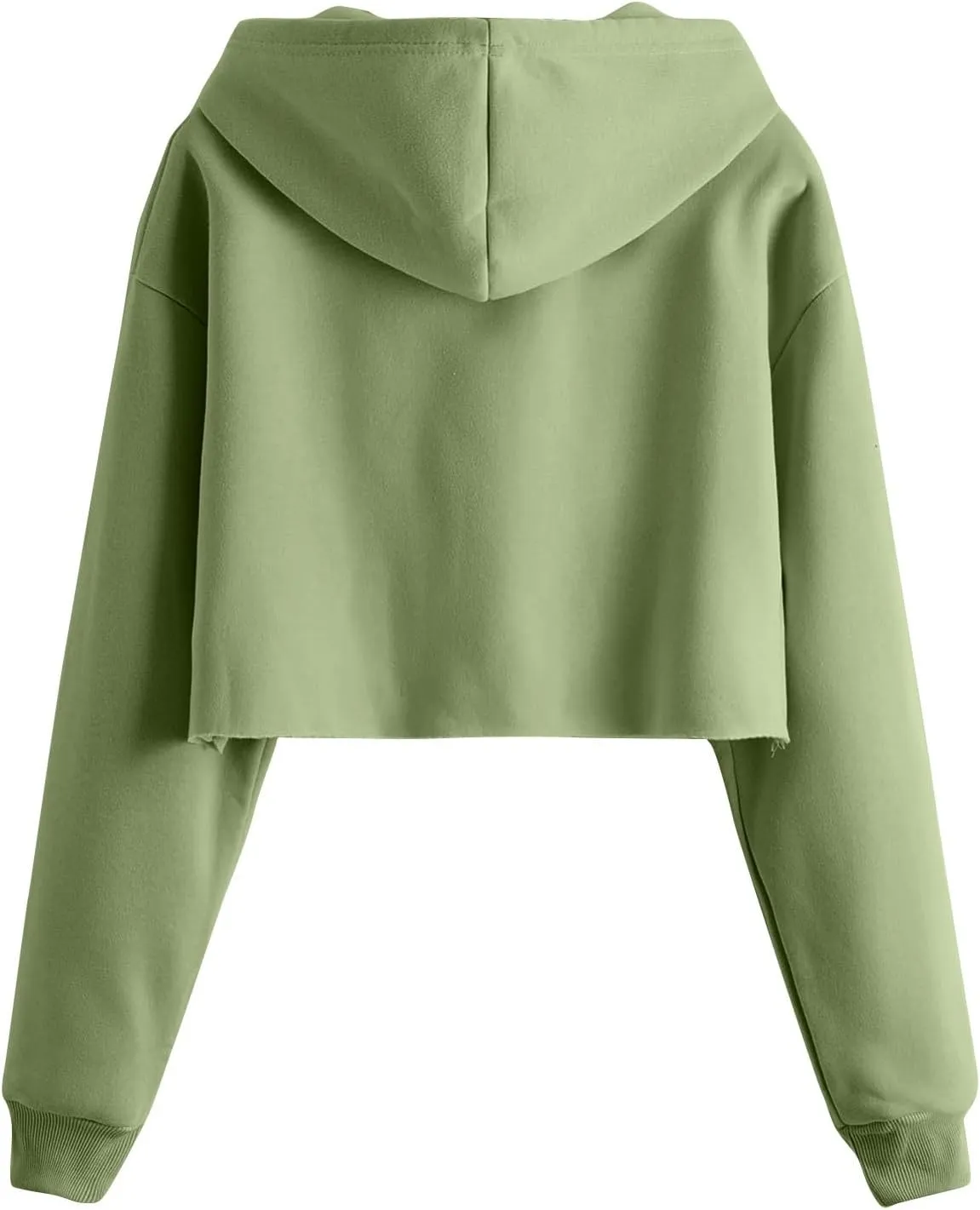 Womens Hoodies Long Sleeve Cropped Hoodies Pullover Drop Shoulder Drawstring Comfort Fall Sweatshirts Cute Hoodies