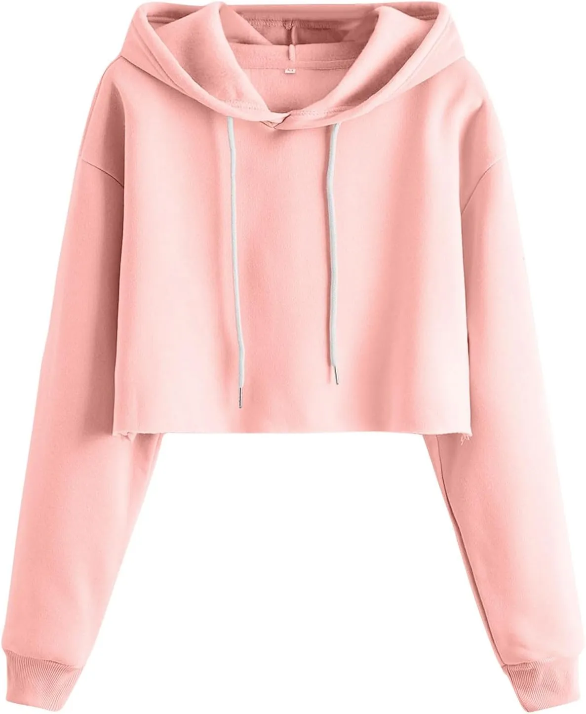Womens Hoodies Long Sleeve Cropped Hoodies Pullover Drop Shoulder Drawstring Comfort Fall Sweatshirts Cute Hoodies