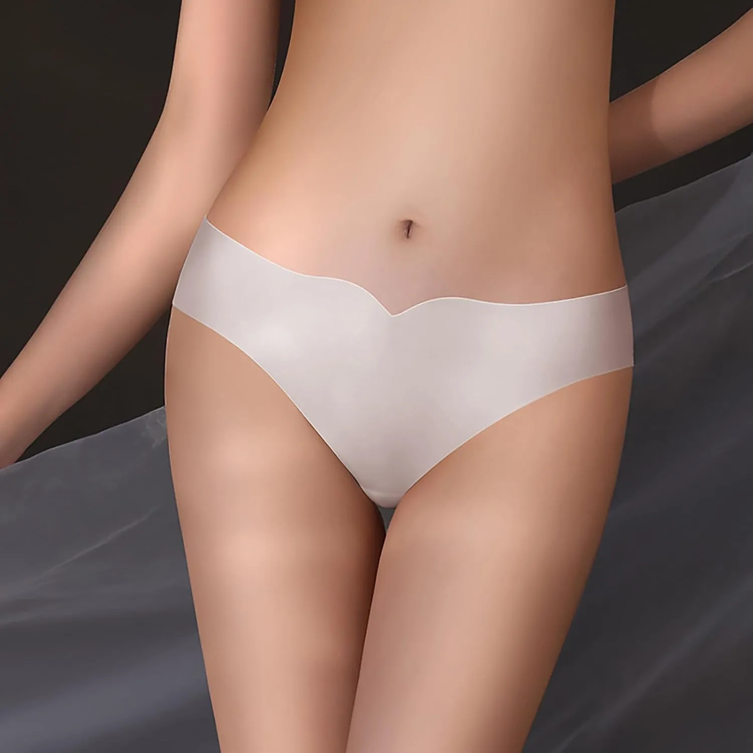 Womens Seamless Silky Panties Soft Elastic Breathable Comfy Ice Silk Underpants Invisible Hipster Stretchy Briefs
