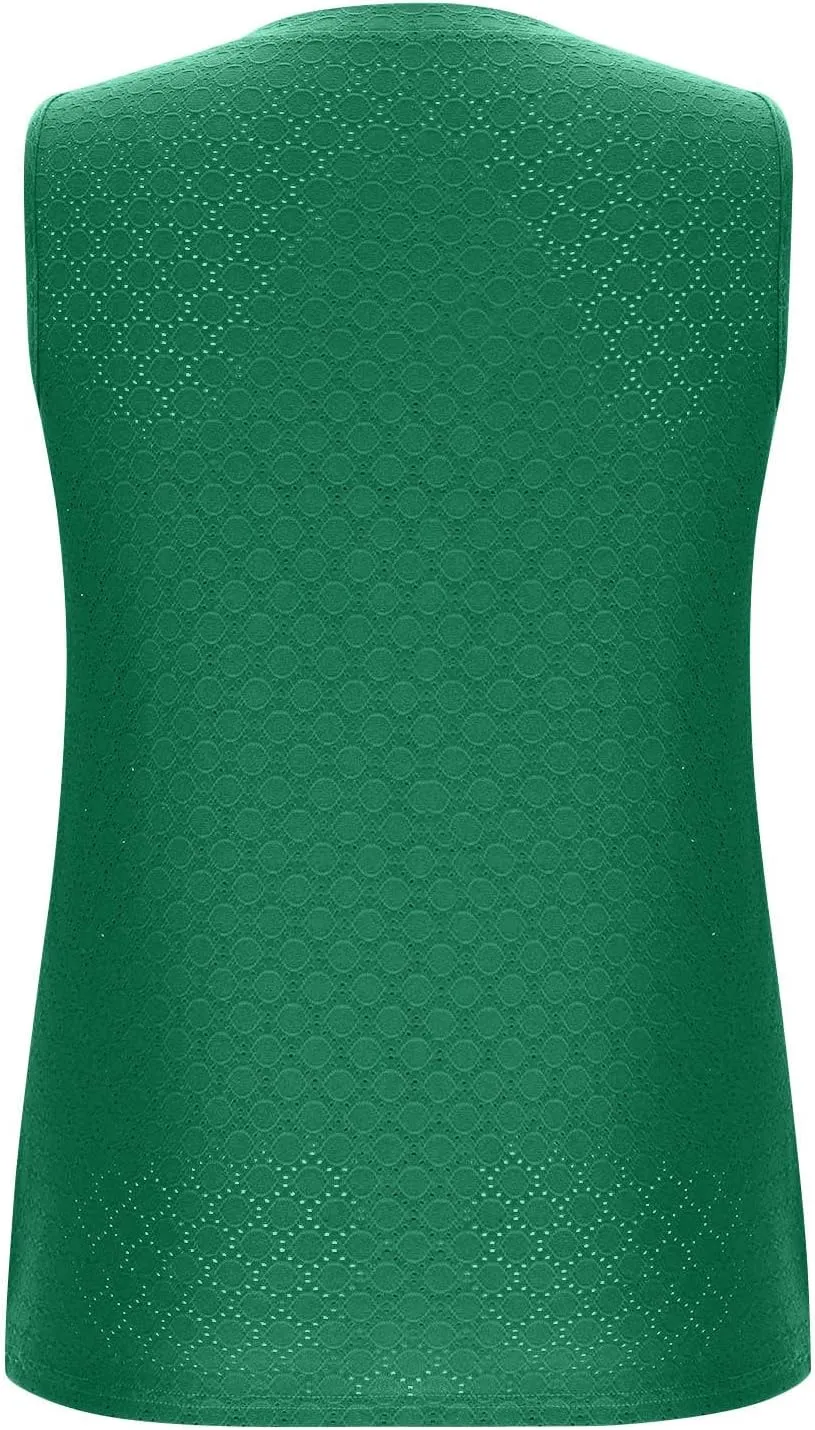 Womens Tank Tops Lightweight Hollow Out Quick Dry Eyelet Tanks Trendy Workout Sports Running Shirts for Vacation