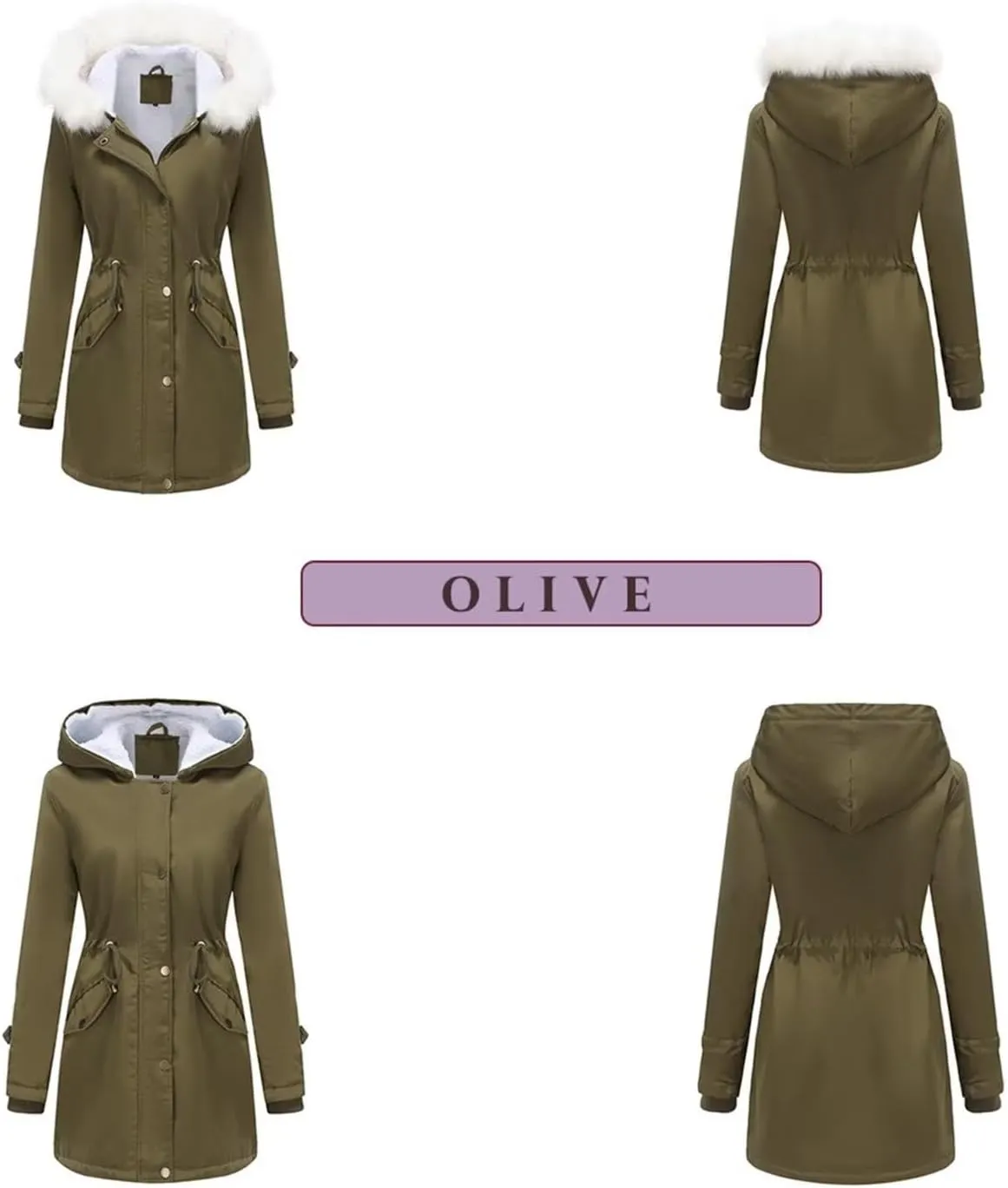 Womens Trendy Winter Jackets Parka Coats Casual Fuzzy Fleece Jackets Long Sleeve Hooded Coat Plus Size Down Jackets