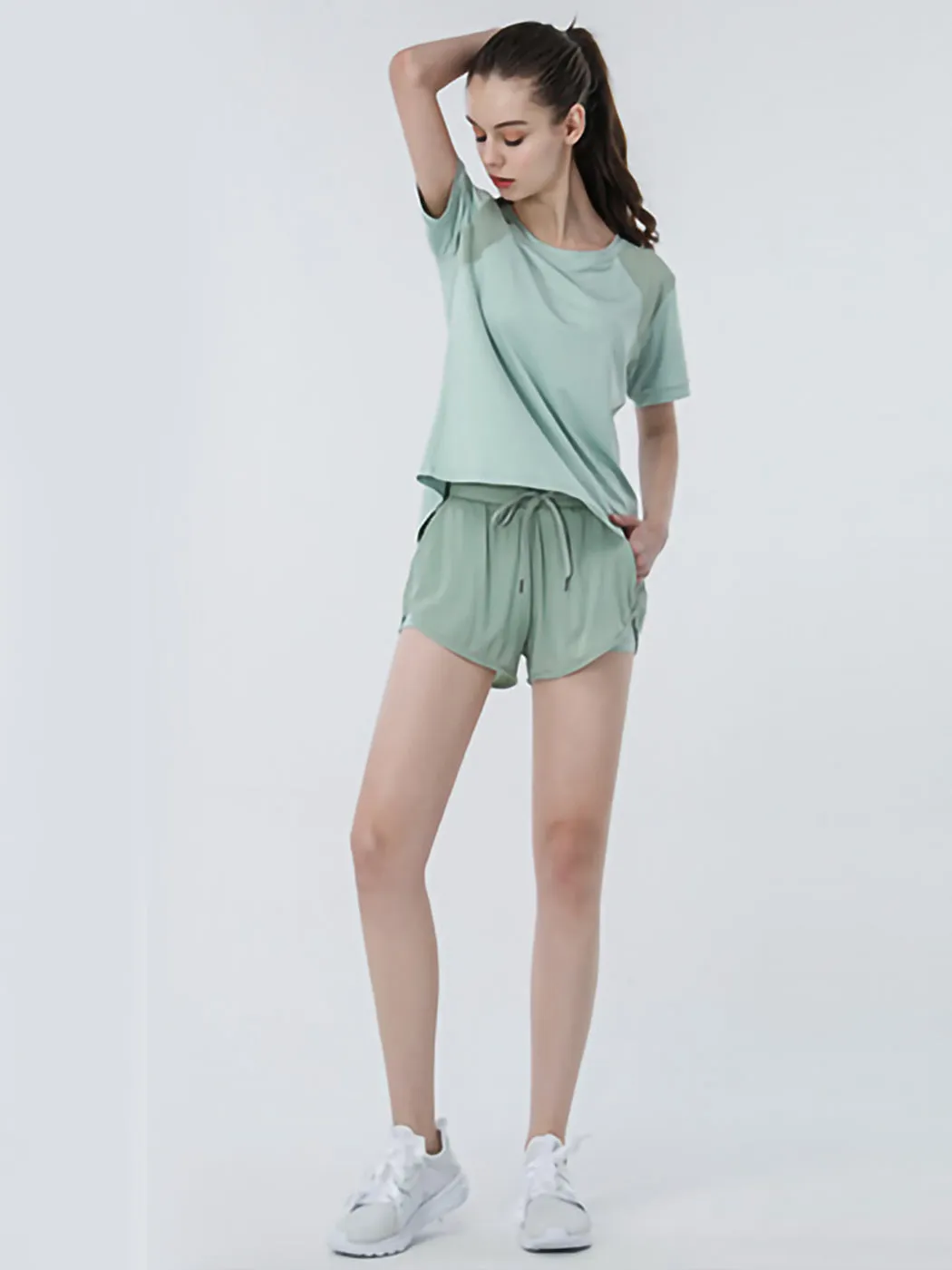 Yoga Running Sports Workout Gym Athletic Shorts with Pockets