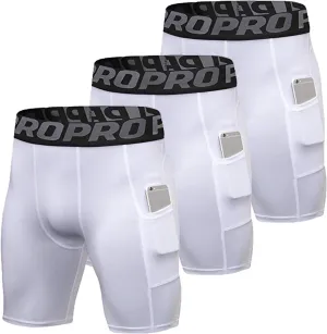 YUSHOW Mens Compression Shorts with Pocket Spandex Sports Running Quick Dry Shorts Compression Underwear for Men Athletic
