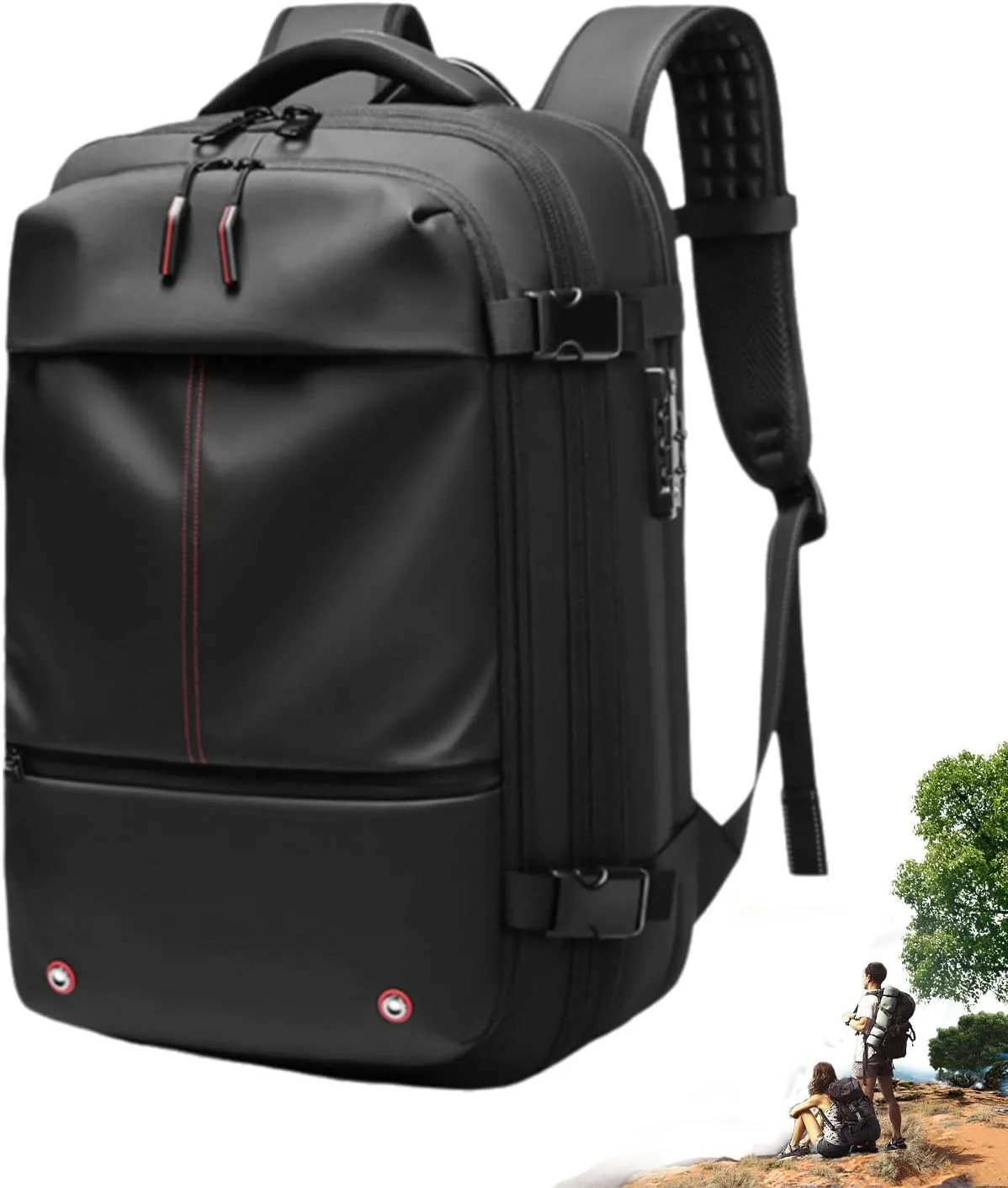 ZJQ Vacuum Compression Backpack,Vacuum Compression Backpack Travel, Waterproof and Wear-Resistant,Travel and Work Commuting (Black)