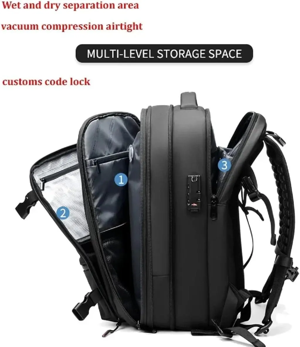 ZJQ Vacuum Compression Backpack,Vacuum Compression Backpack Travel, Waterproof and Wear-Resistant,Travel and Work Commuting (Gray)