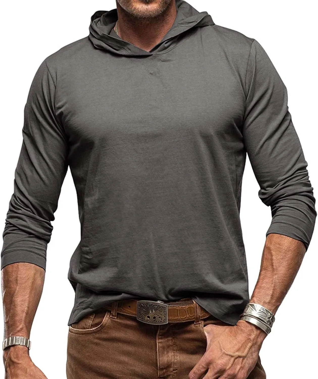 ZYXTIM Mens Fashion Athletic Hoodies Sport Sweatshirt Quick Dry Long Sleeve Rash Guard Fishing Outdoor Running Sun UV Shirts