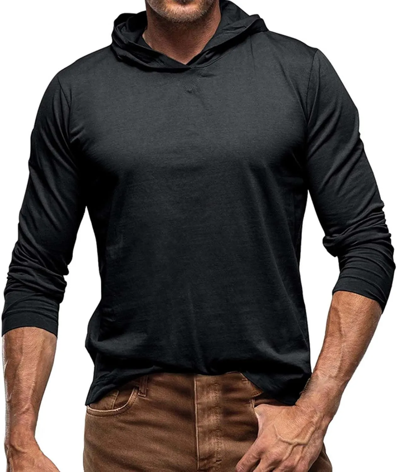 ZYXTIM Mens Fashion Athletic Hoodies Sport Sweatshirt Quick Dry Long Sleeve Rash Guard Fishing Outdoor Running Sun UV Shirts